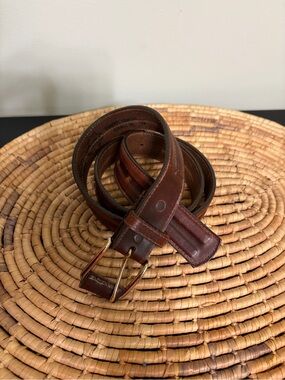 Unisex mahogany brown Leather Belt 34-38” waist